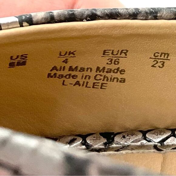 Franco Sarto Ailee Flats Metallic Snakeskin Ballet Flat Sz 6 Square Toe - Picture 7 of 10